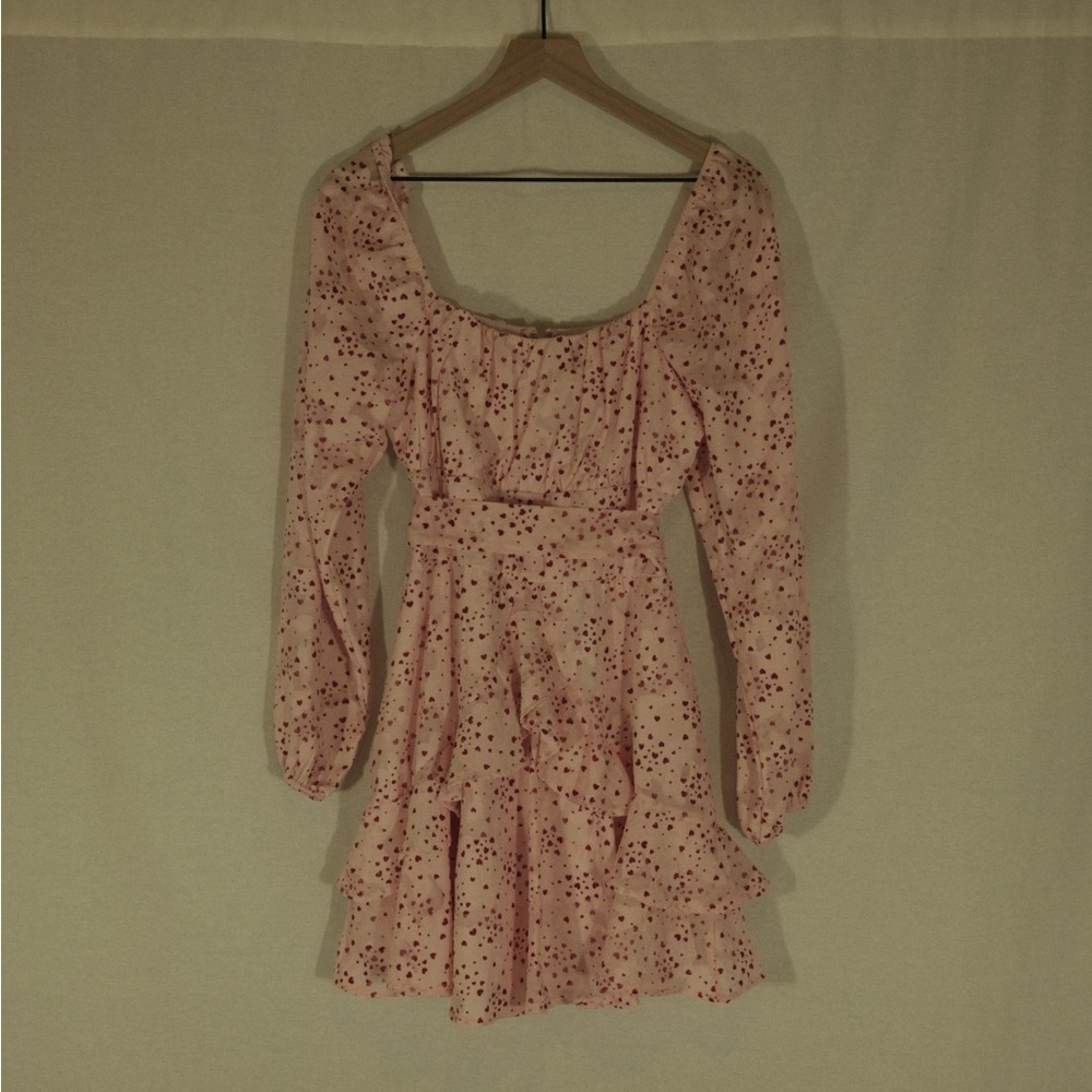 blue rain pink red hearts dress valentine's day